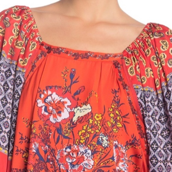 Free People Positano Print Blouse Size Small - Picture 3 of 6